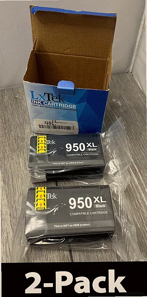 2-Pack LxTek 950XL Compatible Ink For Select HP OfficeJet Pro, Black