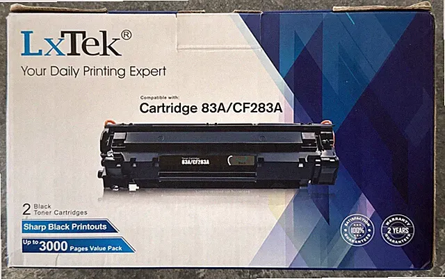 LxTek 83A/CF283A 2 Toner Cartridges - Black (Unopened)