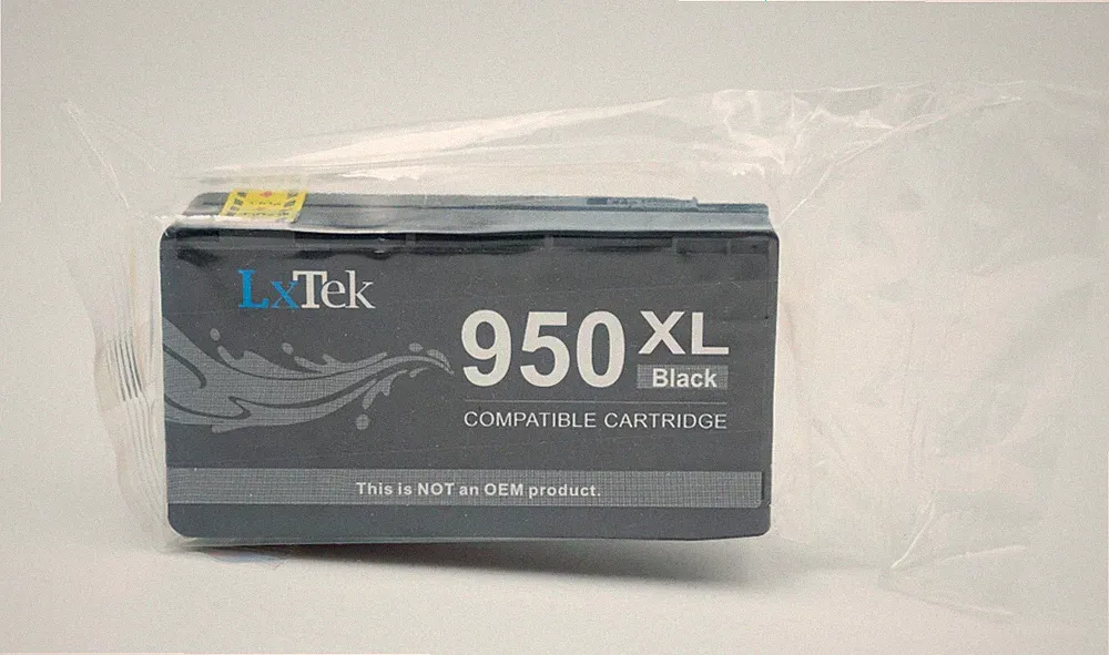 LxTek 950XL Black printer ink cartridge, Factory Sealed Bag