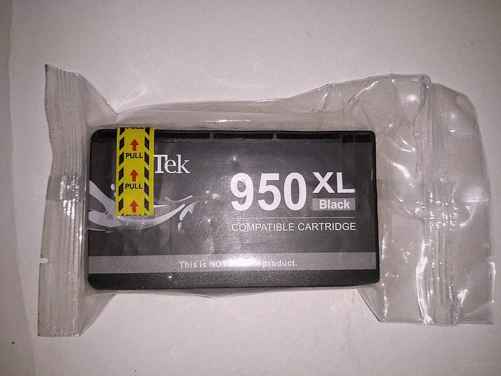 LxTek 950XL Black printer ink cartridge, Factory sealed bag, no box