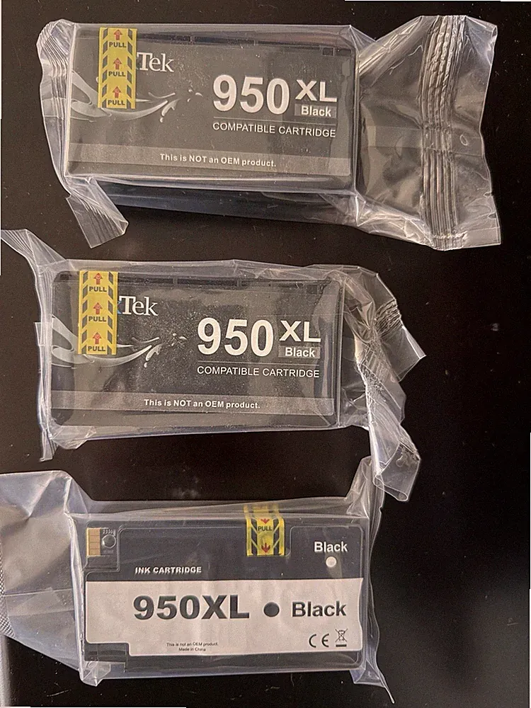 LxTek 950XL Compatible Black Ink Cartridge Pack of 3 For HP Printers Inkjet