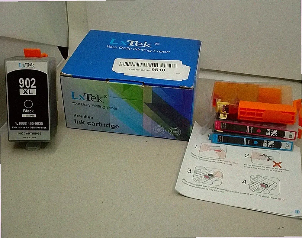 LxTek Compatible Ink Cartridge Replacement for HP 902 902XL Ink Cartridge (4 Pac