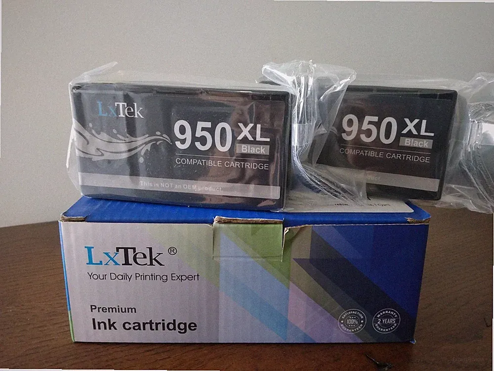 NEW Lot Of 2 LxTek Compatible Black Ink Cartridge Replacement