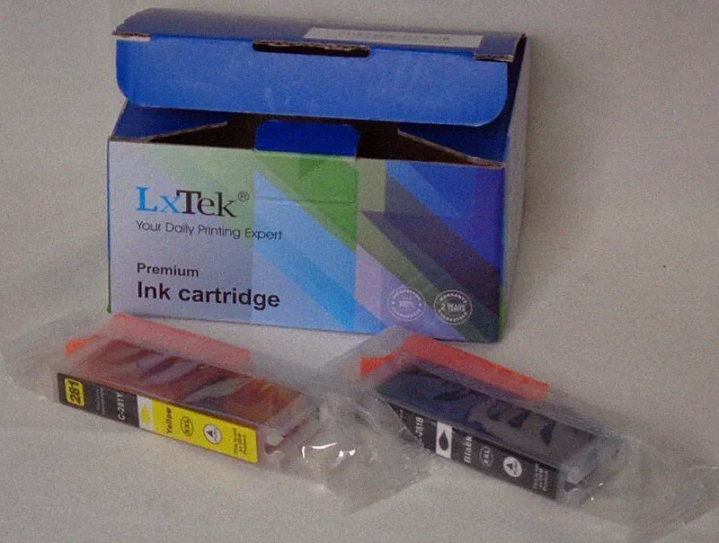 New LxTek black & yellow ink cartridges 281 for Canon Pixma printers